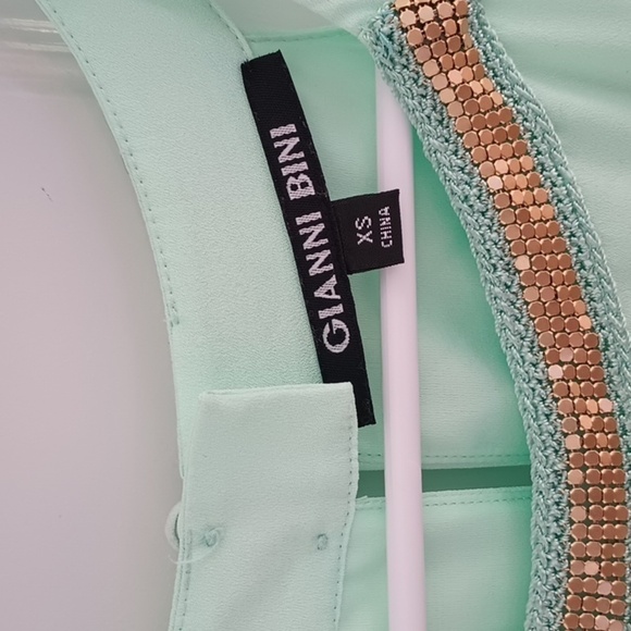 Gianni Bini bright mint green formal/semi formal prom halter style dress size XS - Picture 3 of 9